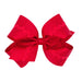 Red grosgrain hair bow with ric-rac trim