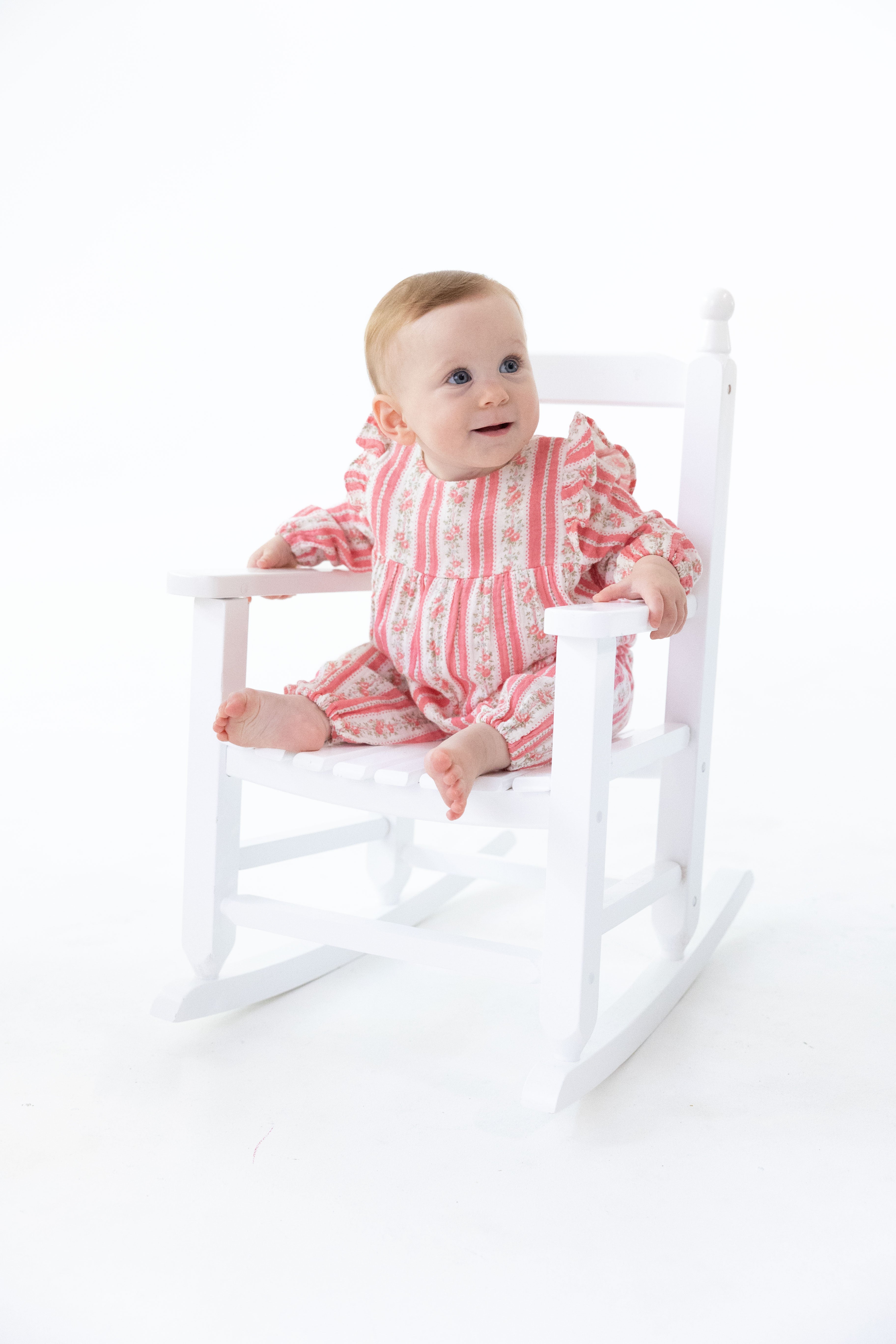Ruffle Sleeve Romper - Suzie Floral Stripe