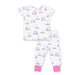 Children's pajama set with golf-themed design on a white background
