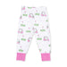 Children's leggings with golf-themed pattern on a white background
