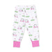 Children's leggings with golf cart and flag pattern on a white background