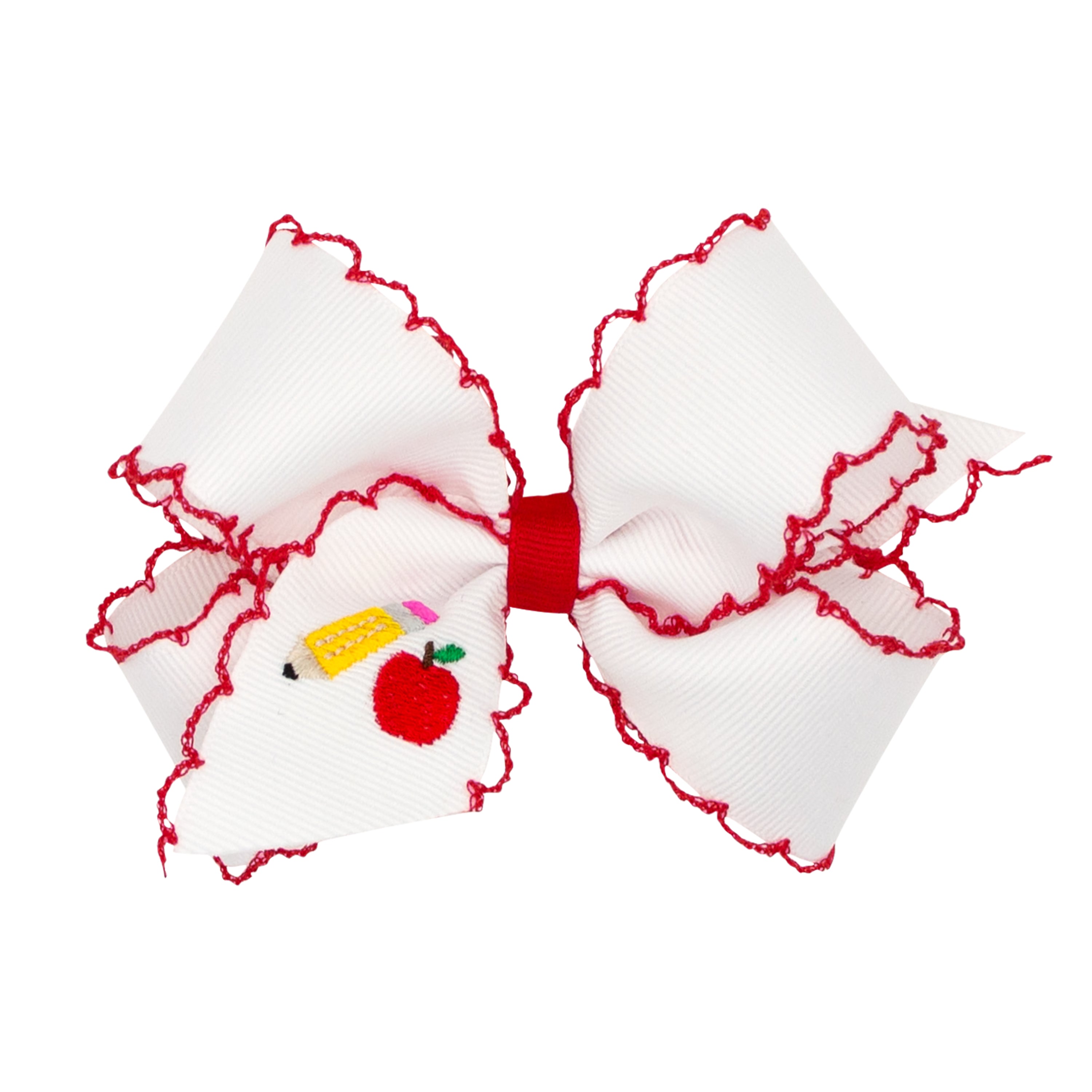 Pencil Back To School Moonstitch Embrodiery hair bow