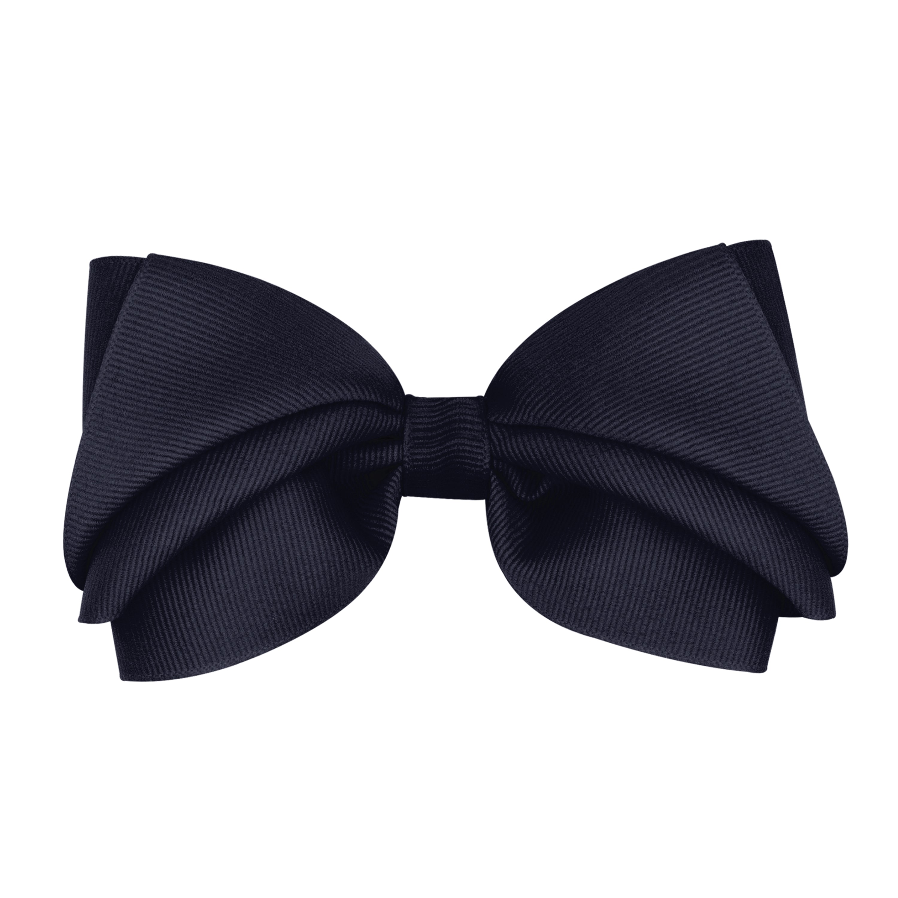 Navy pleated grosgrain hair bow