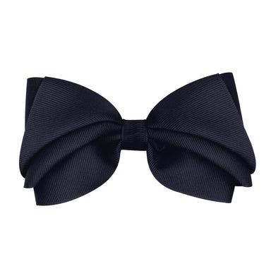 Navy pleated grosgrain hair bow