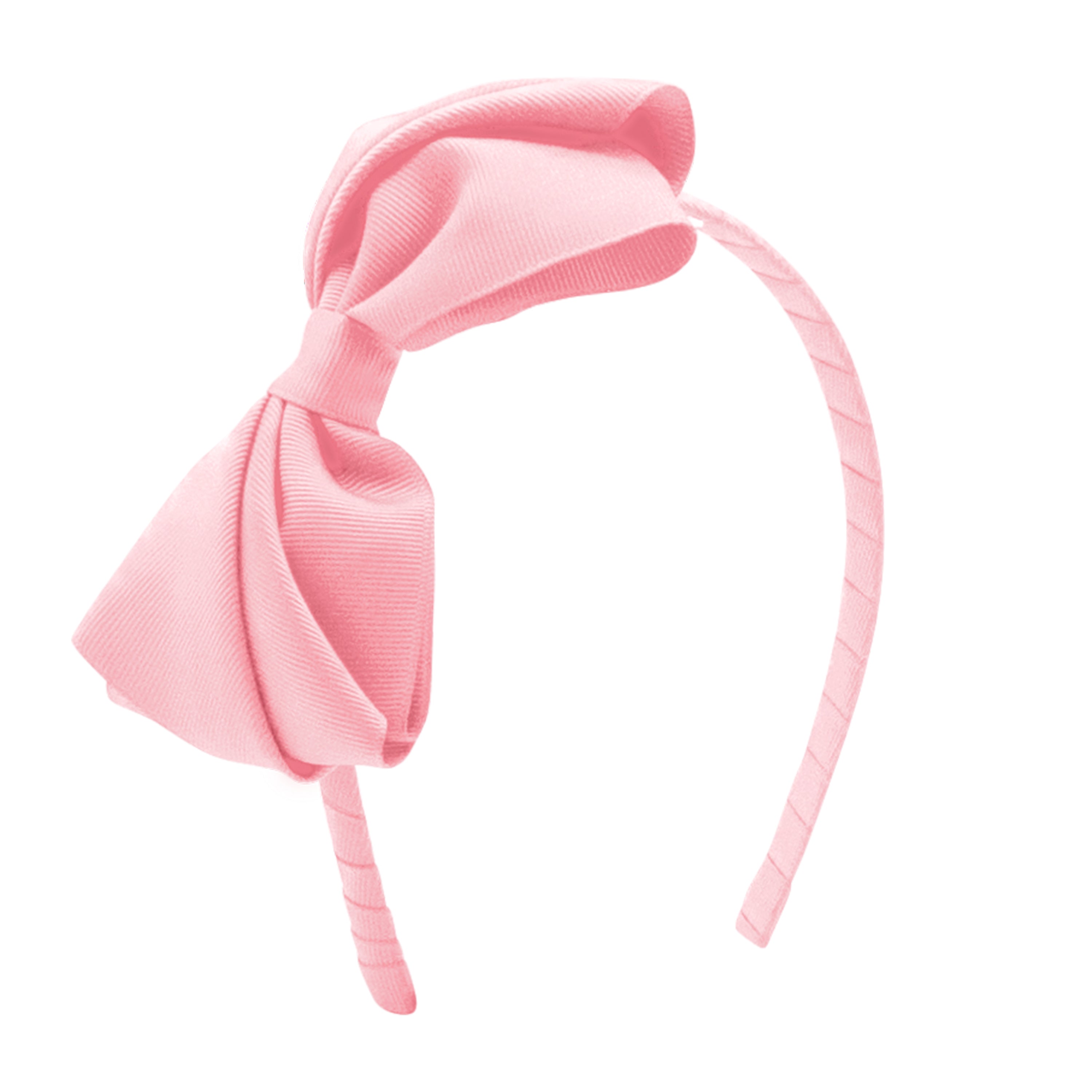 Light Pink pleated grosgrain hair bow headband