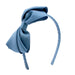 Smoked Blue Pleated Grosgrain Hair Bow Headband