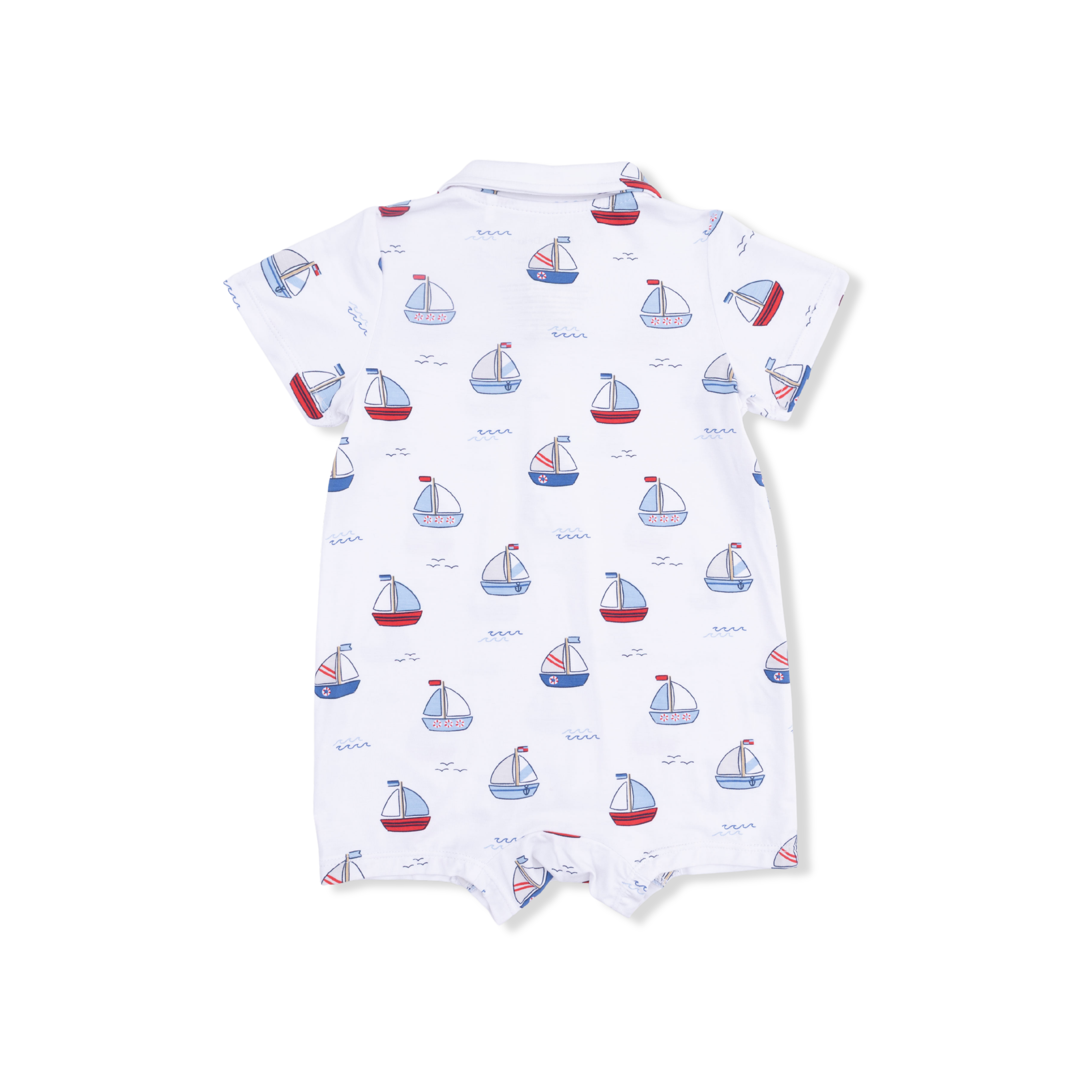 Polo Shortie - Bubbly Sailboats Blue