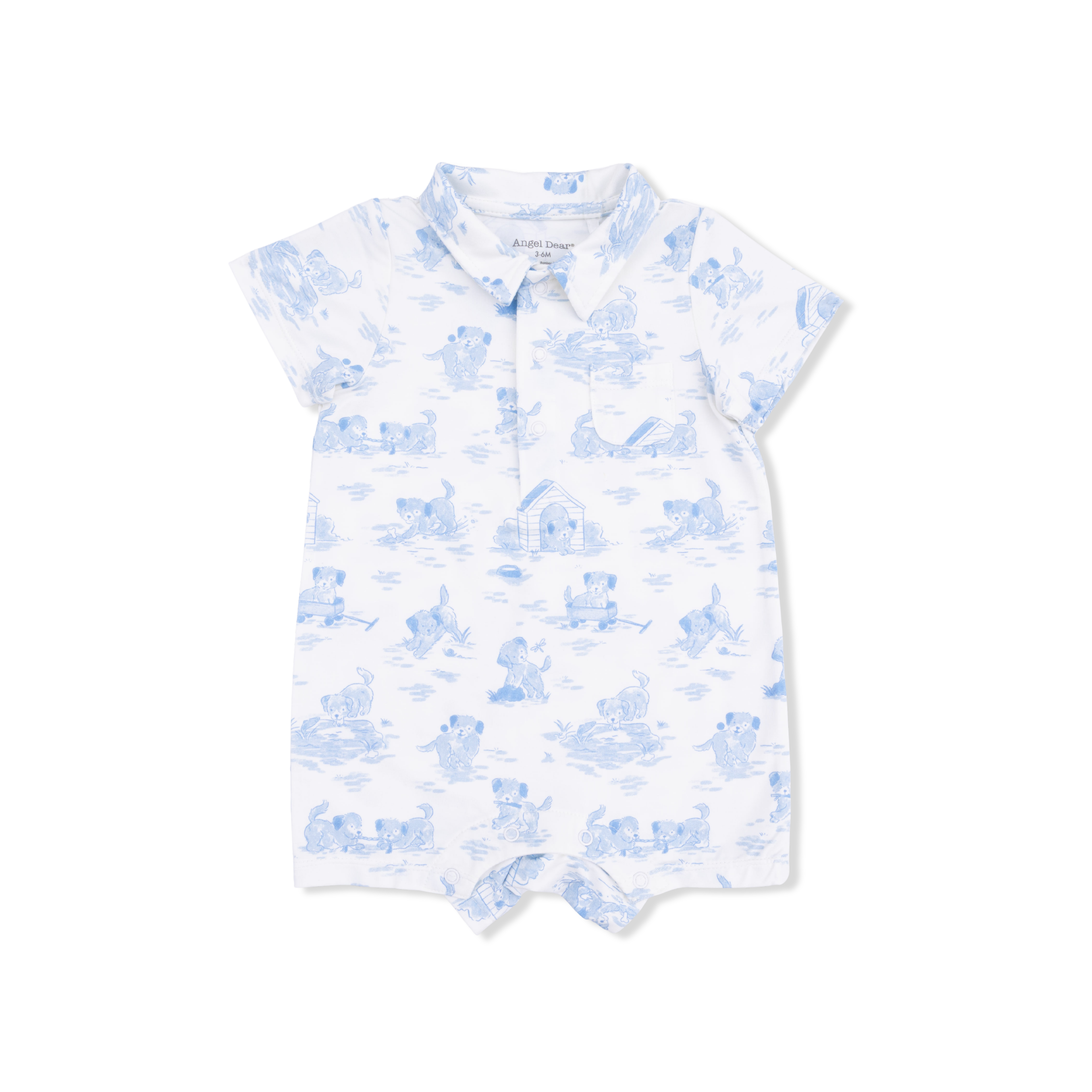 Polo Shortie - Puppy Toile Blue
