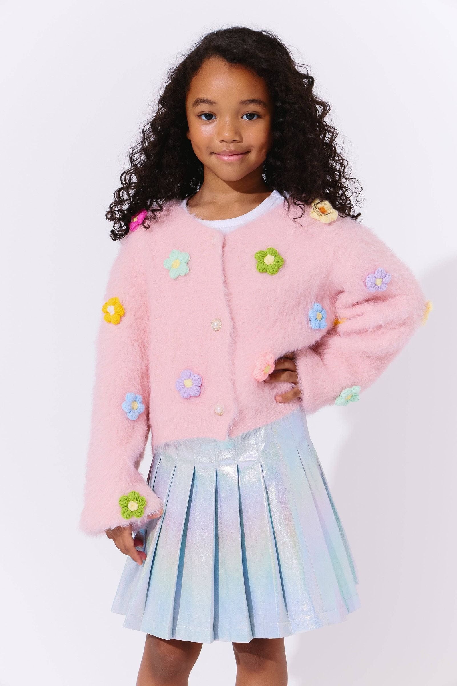 Cardigan - 3D Rainbow Daisy