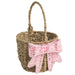 Seagrass Easter basket with pink bow
