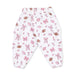 White baby leggings with pink and brown football pattern on a white background