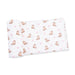Baby blanket with cowboy boot and pink bow pattern on a white background