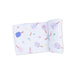 Folded fabric with colorful pickleball designs on a white background