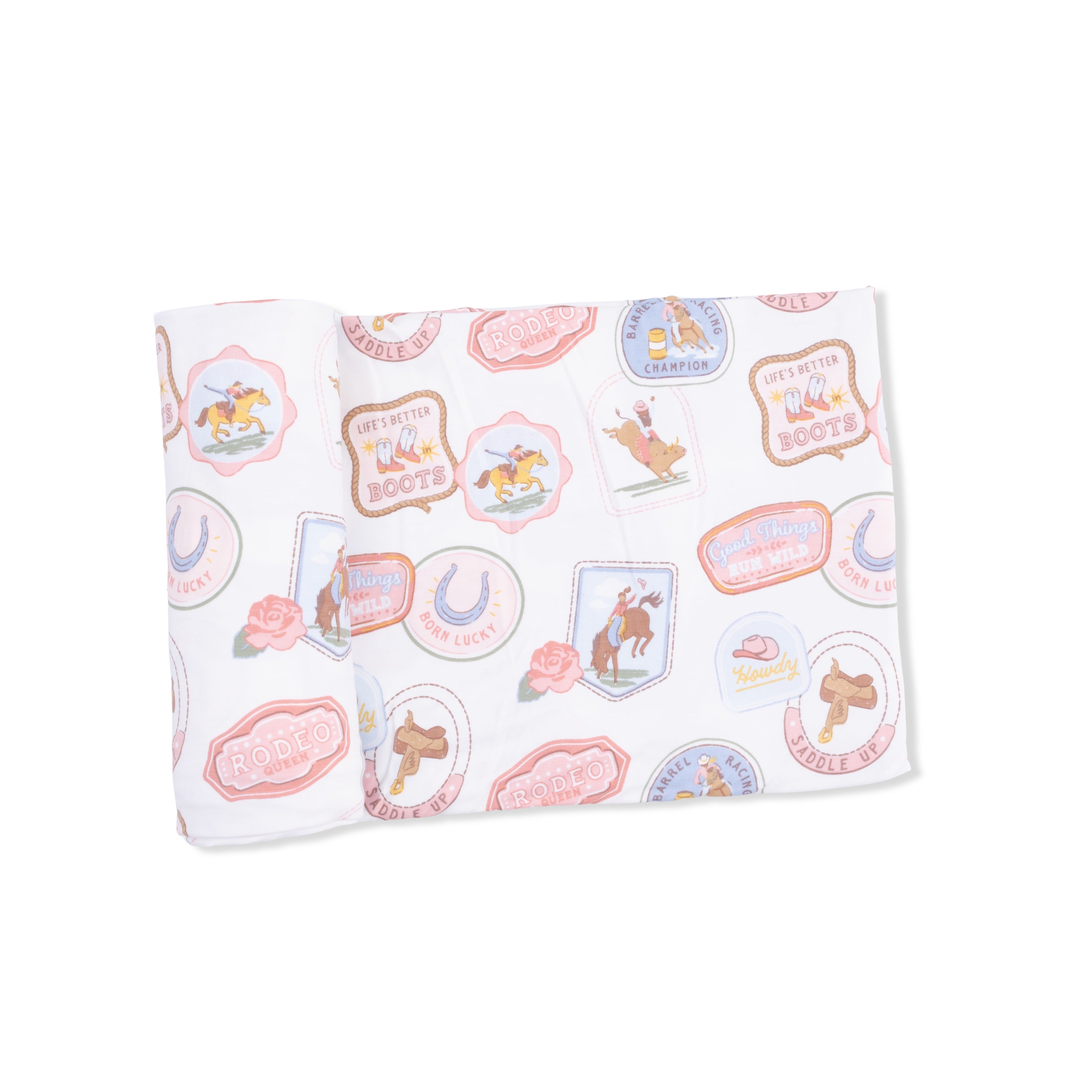 Swaddle Blanket - Rodeo Patches Pink