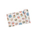rolled out white swaddle with pink and blue horseshoe western print