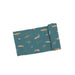 teal colored swaddle blanket with brown trout print