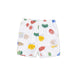 Children's shorts with charcuterie pattern on a white background