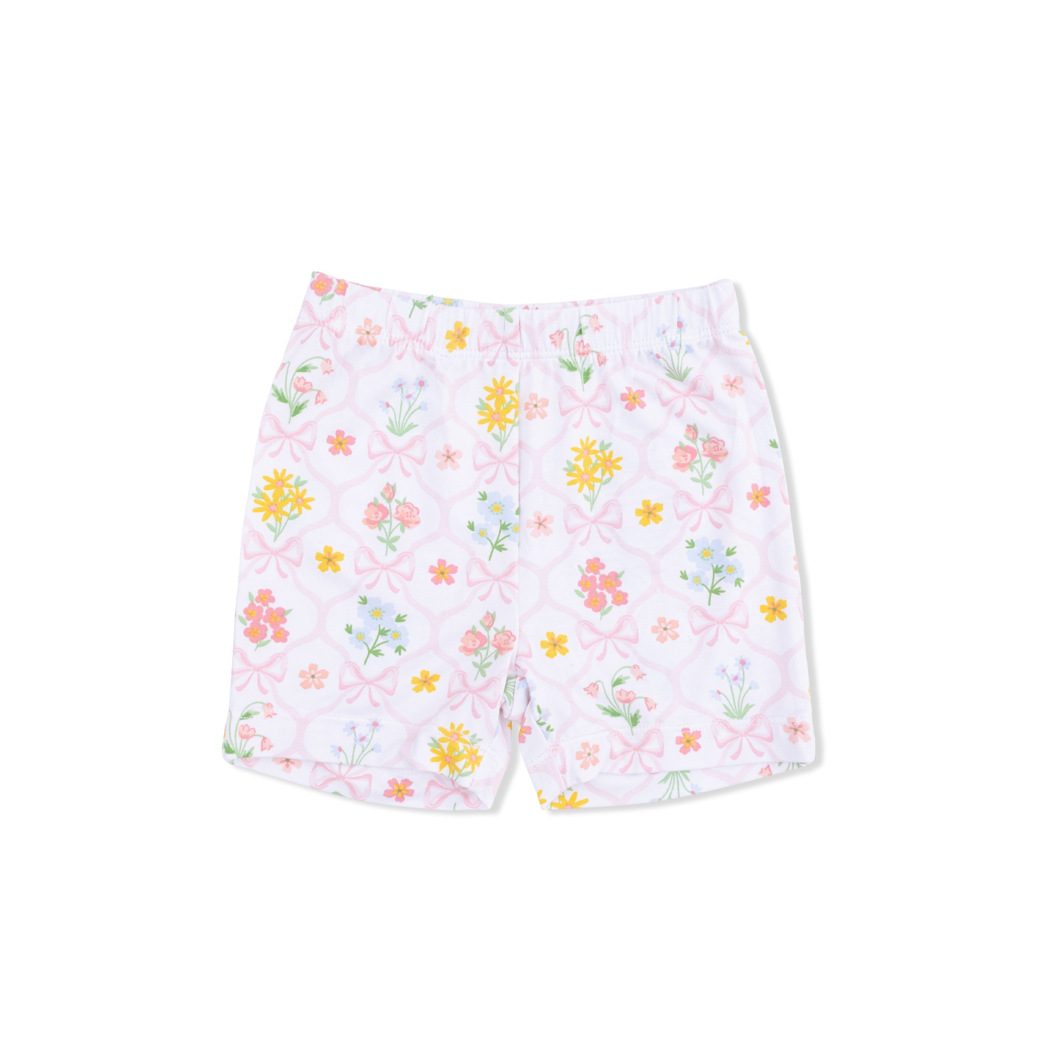 Loungewear Short Set - Spring Blooms Bow Trellis