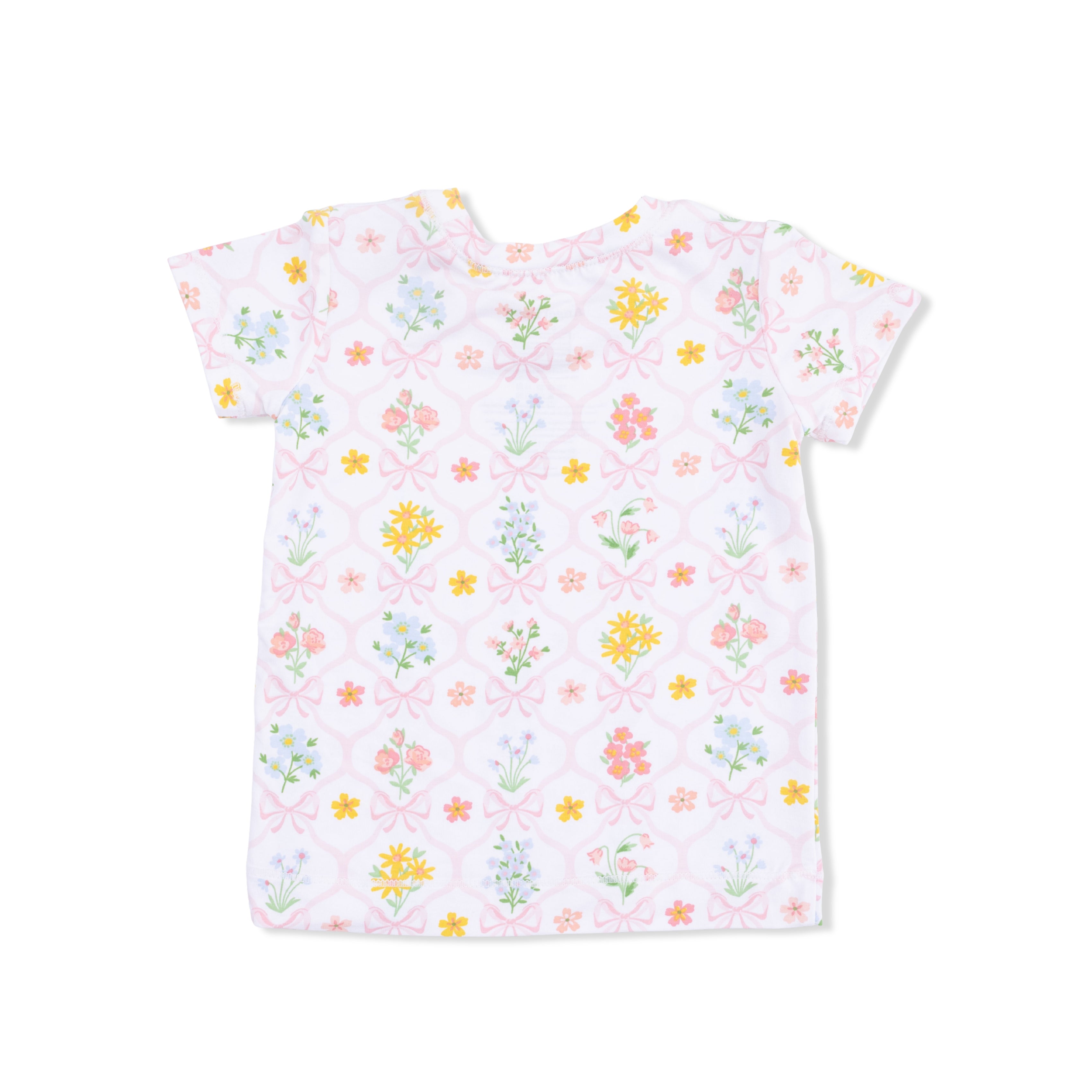 Loungewear Short Set - Spring Blooms Bow Trellis