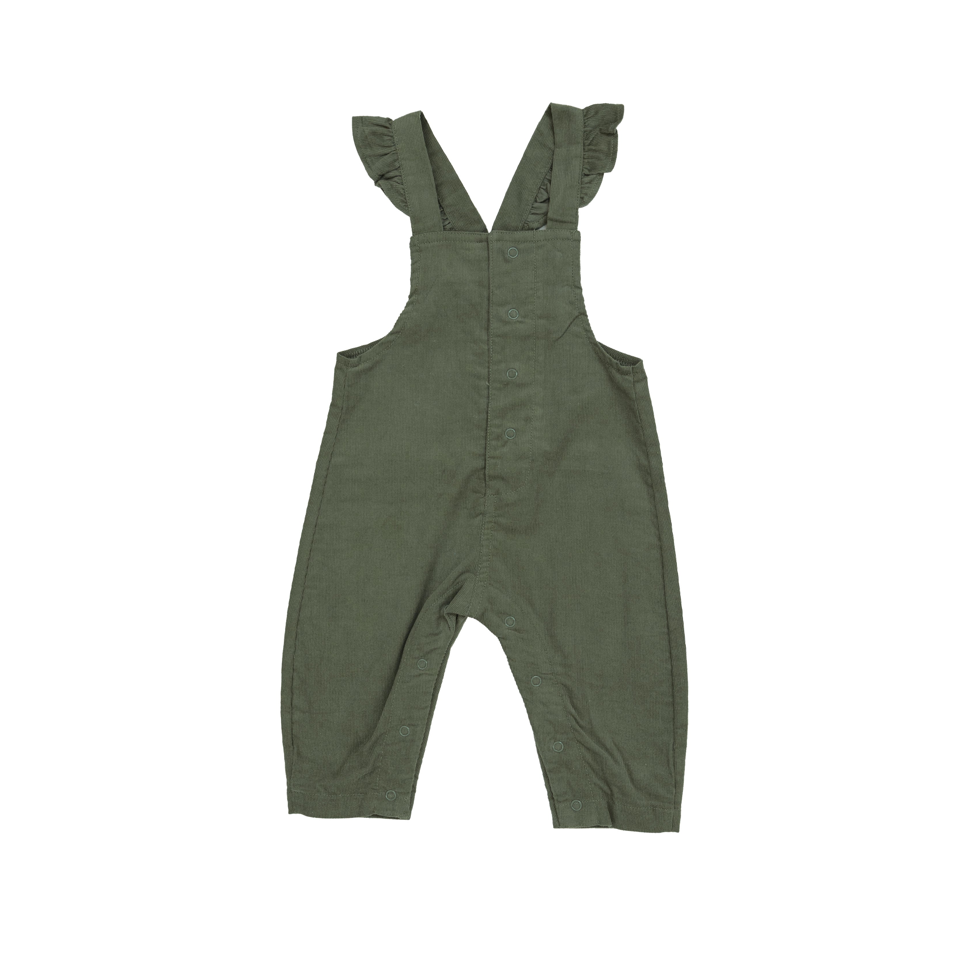 Ruffle Overall - Oil Green