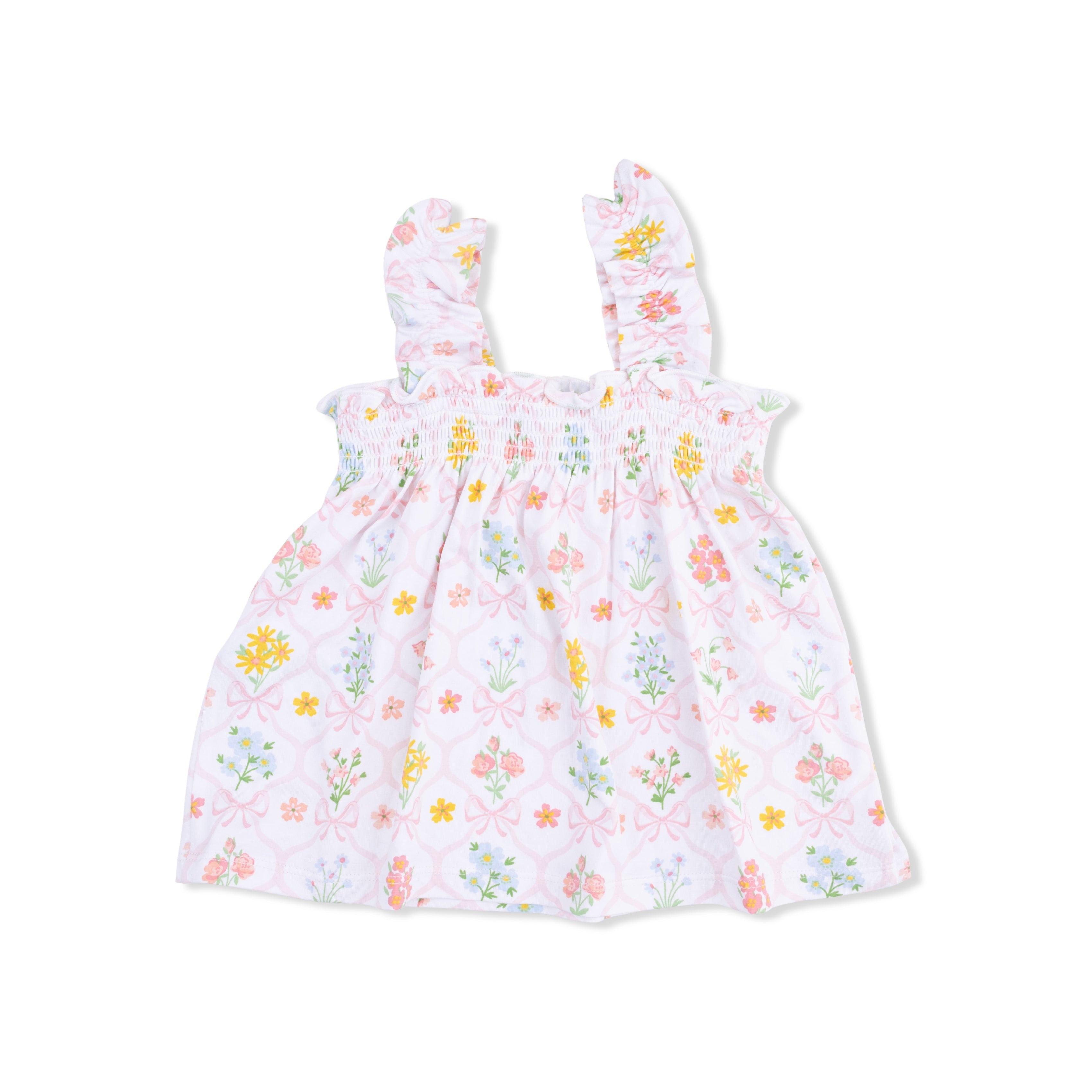 Ruffle Top/Bloomer - Spring Blooms Bow Trellis