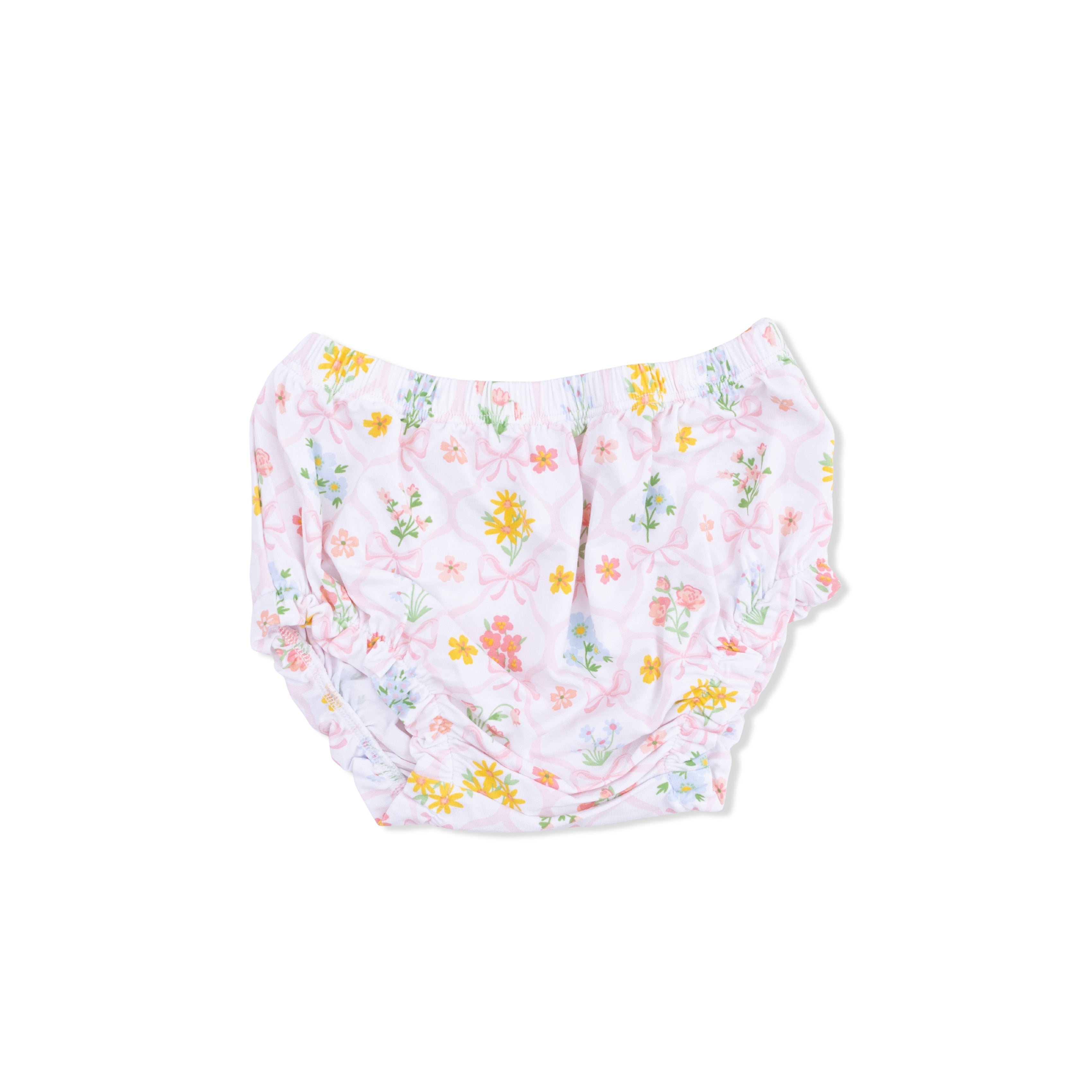 Ruffle Top/Bloomer - Spring Blooms Bow Trellis