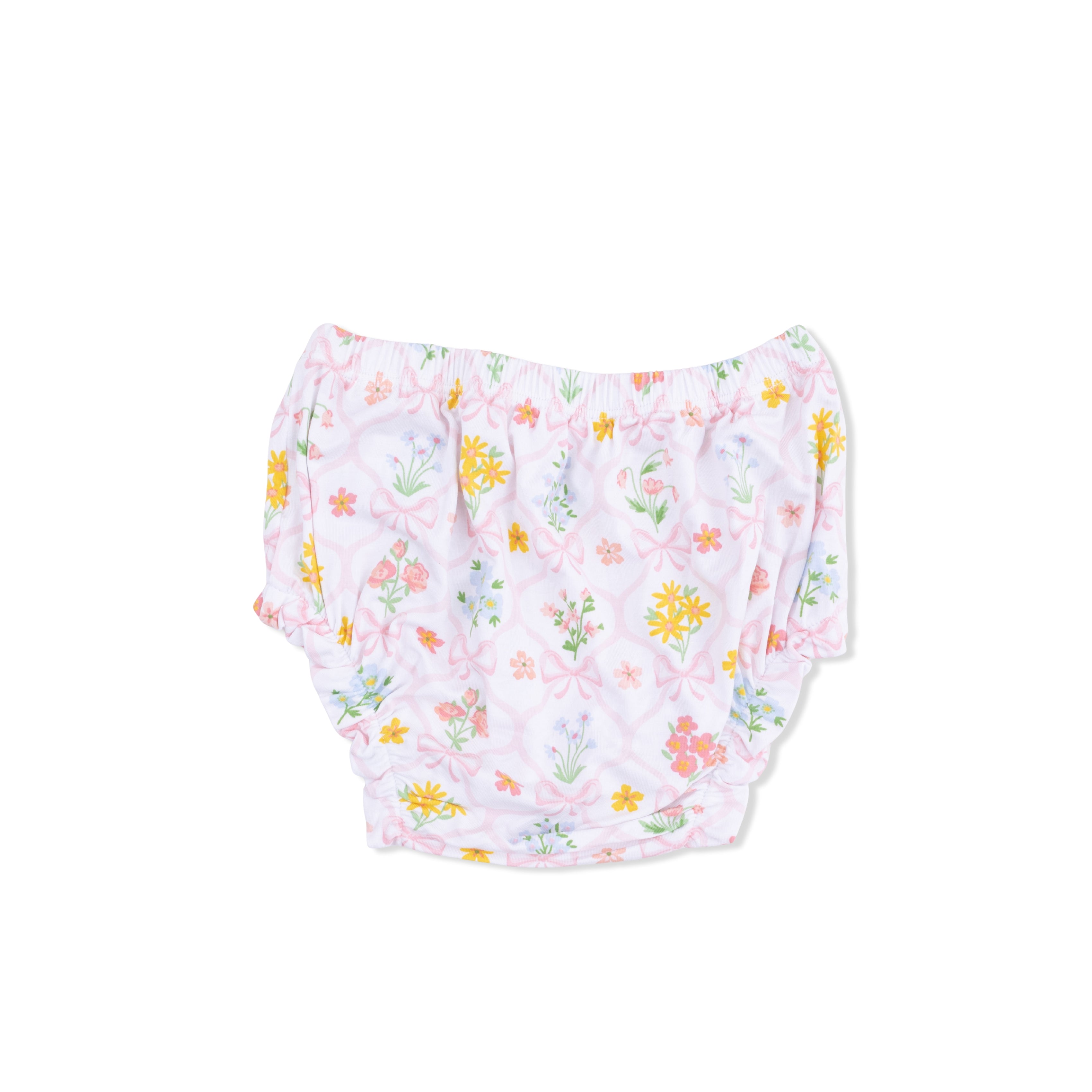 Ruffle Top/Bloomer - Spring Blooms Bow Trellis