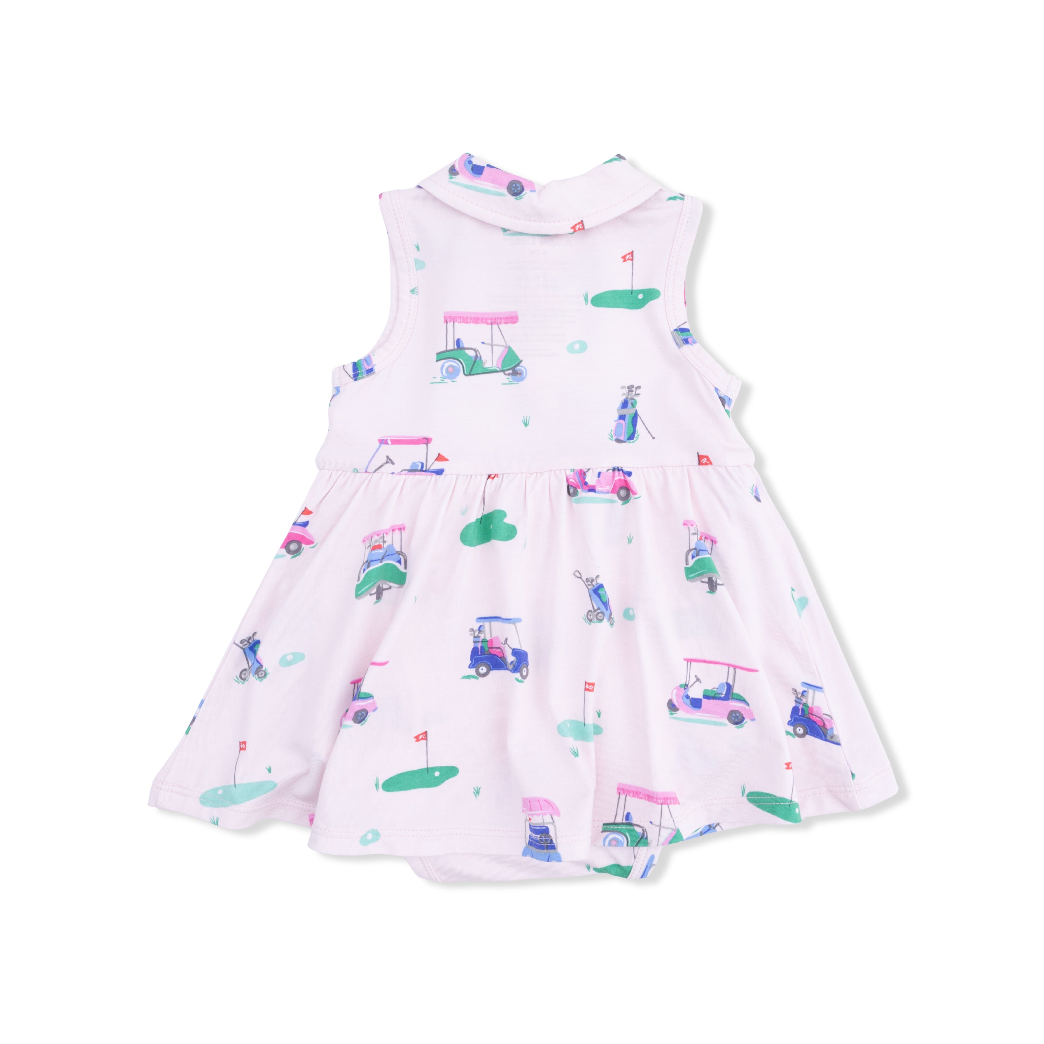 Polo Tennis Dress - Vintage Golf Carts Pink