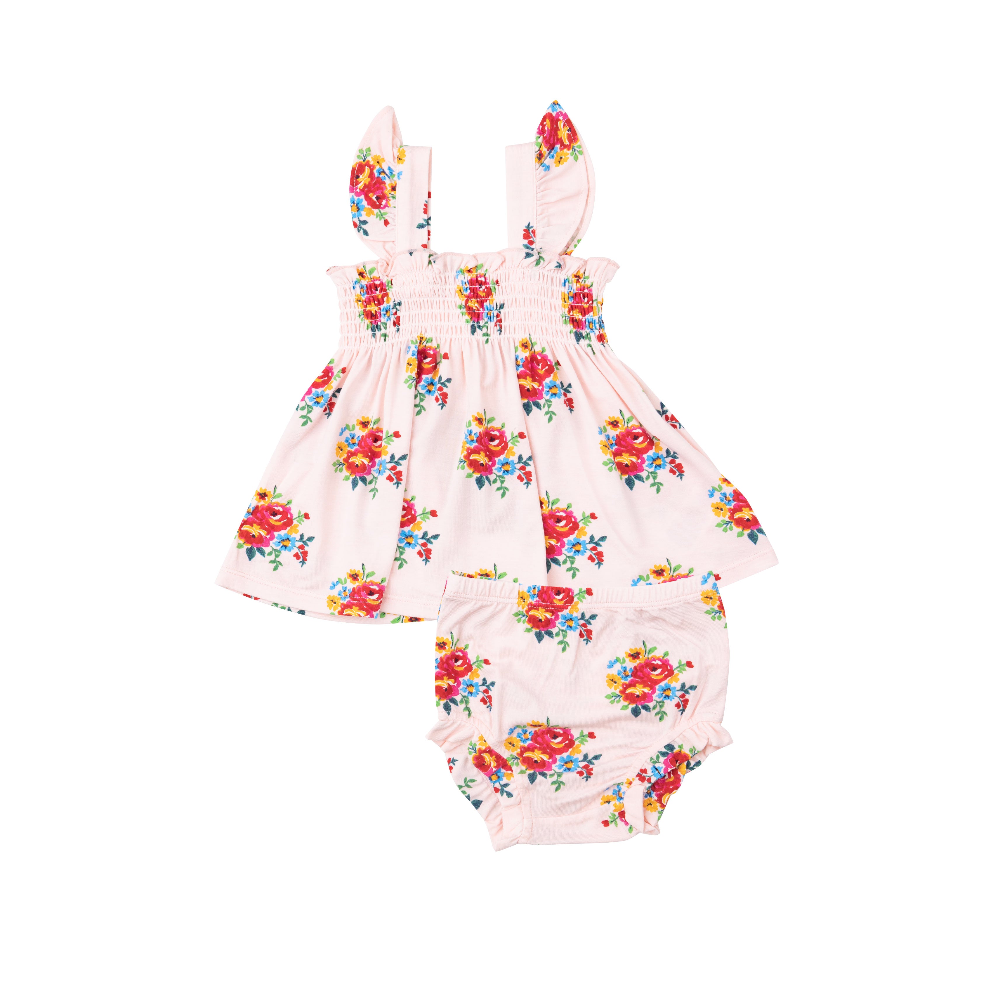 Smocked Top/Diaper Cover - Pretty Bouquets