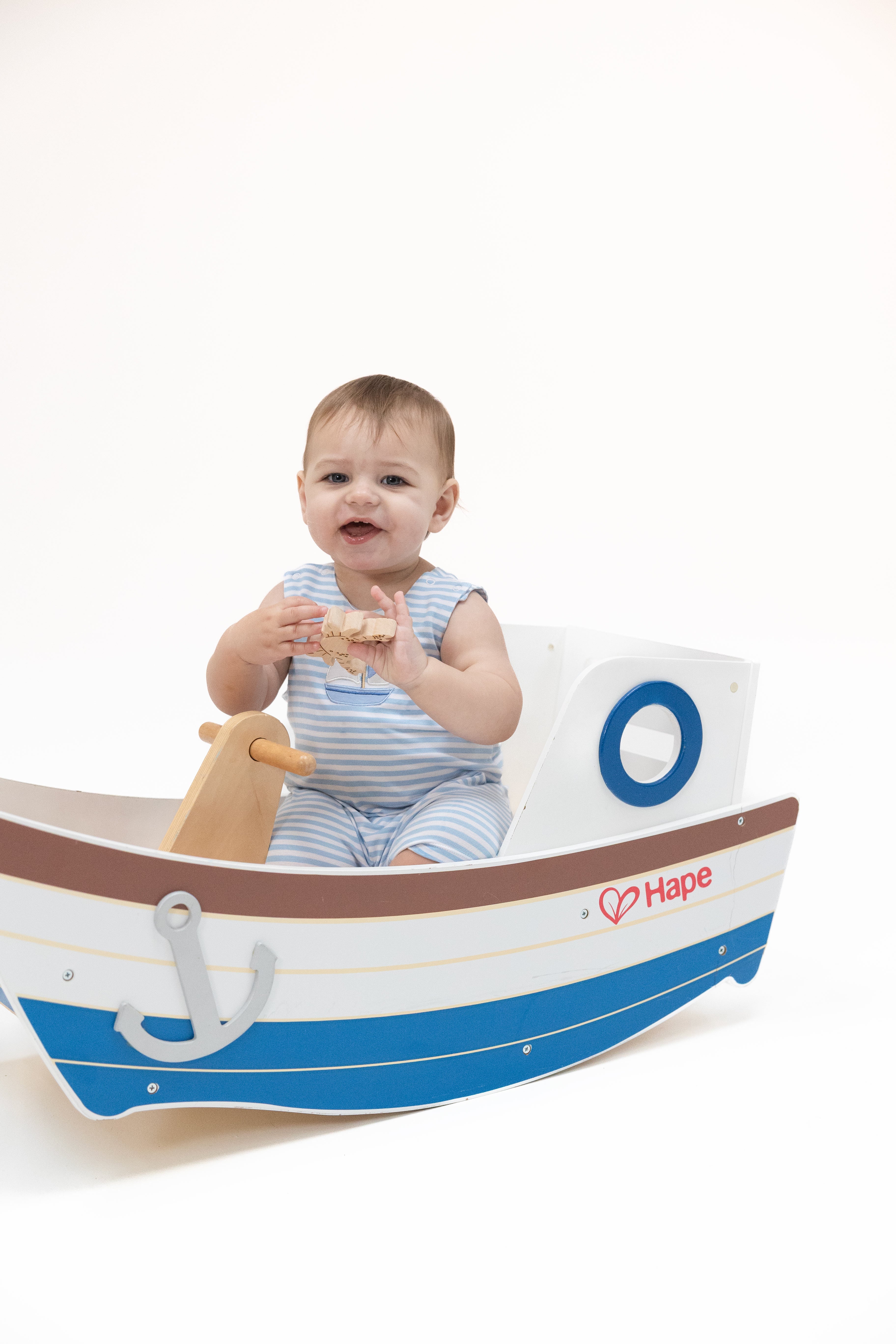Sleeveless Jon Jon - Bubbly Sailboat Stripe