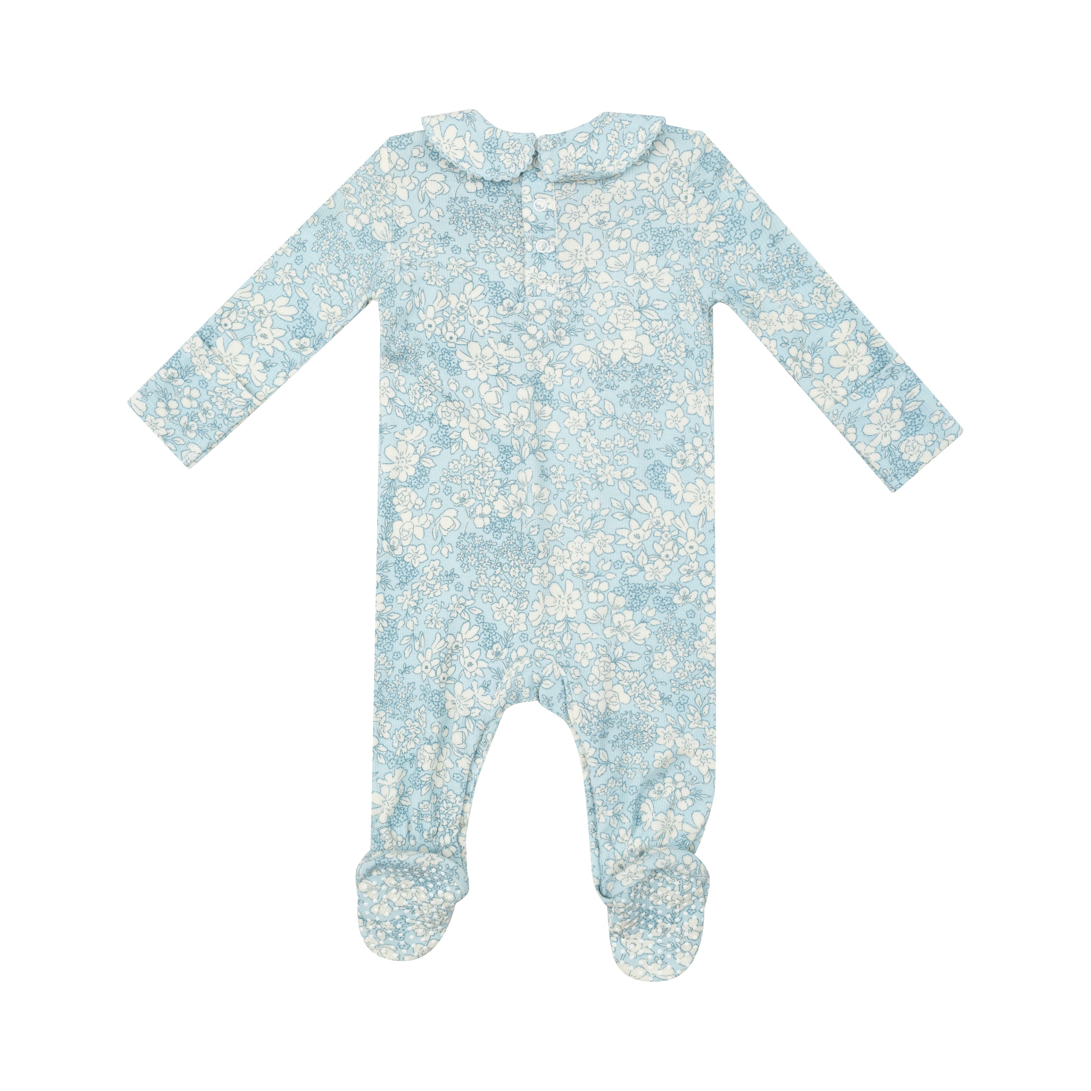 Smocked Footie - Blue Meadow Floral