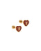 Football heart stud earrings on a white background