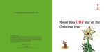 A children's book spread showing the front and back covers. The left page is bright green with black text and small publisher details.