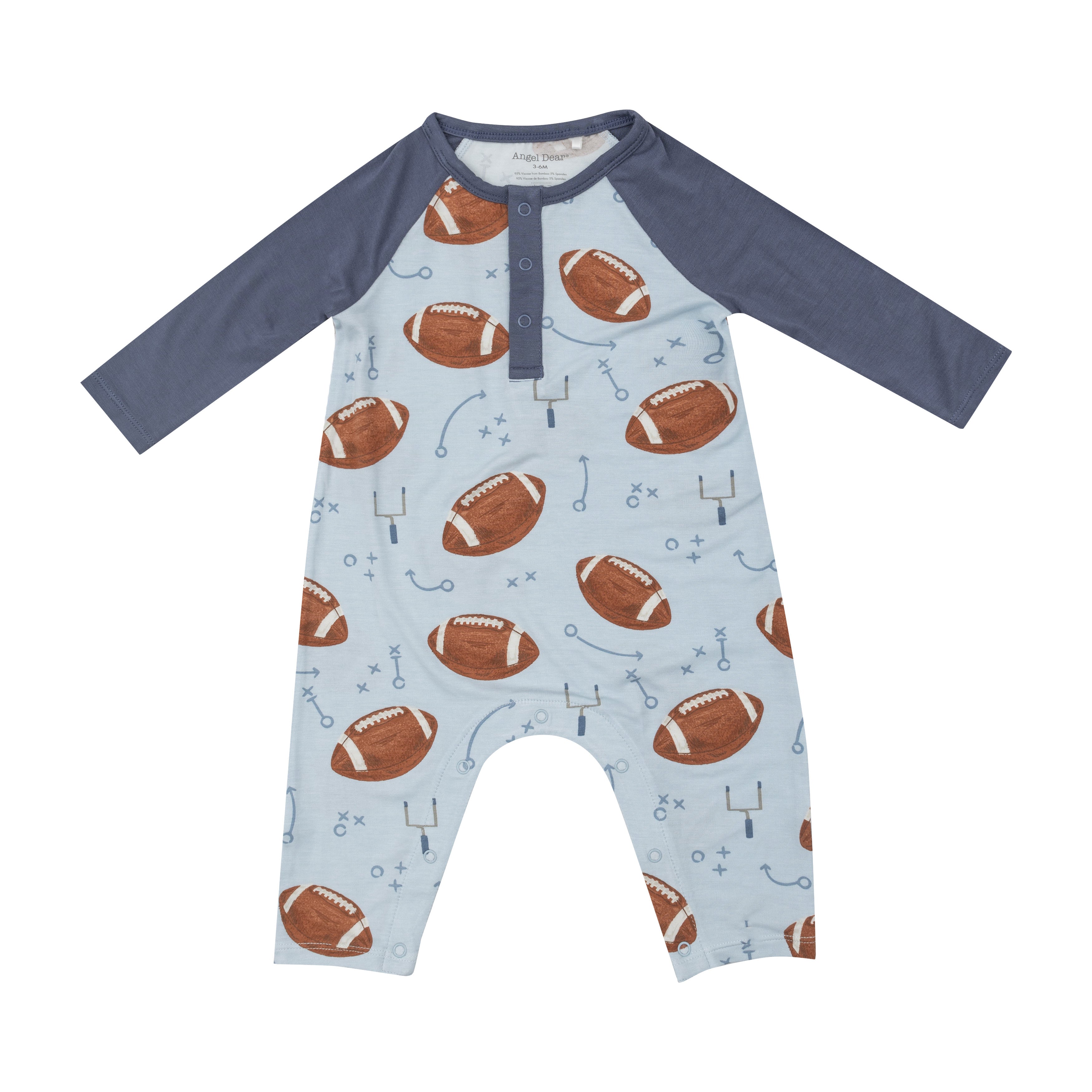 Romper - Footballs Blue