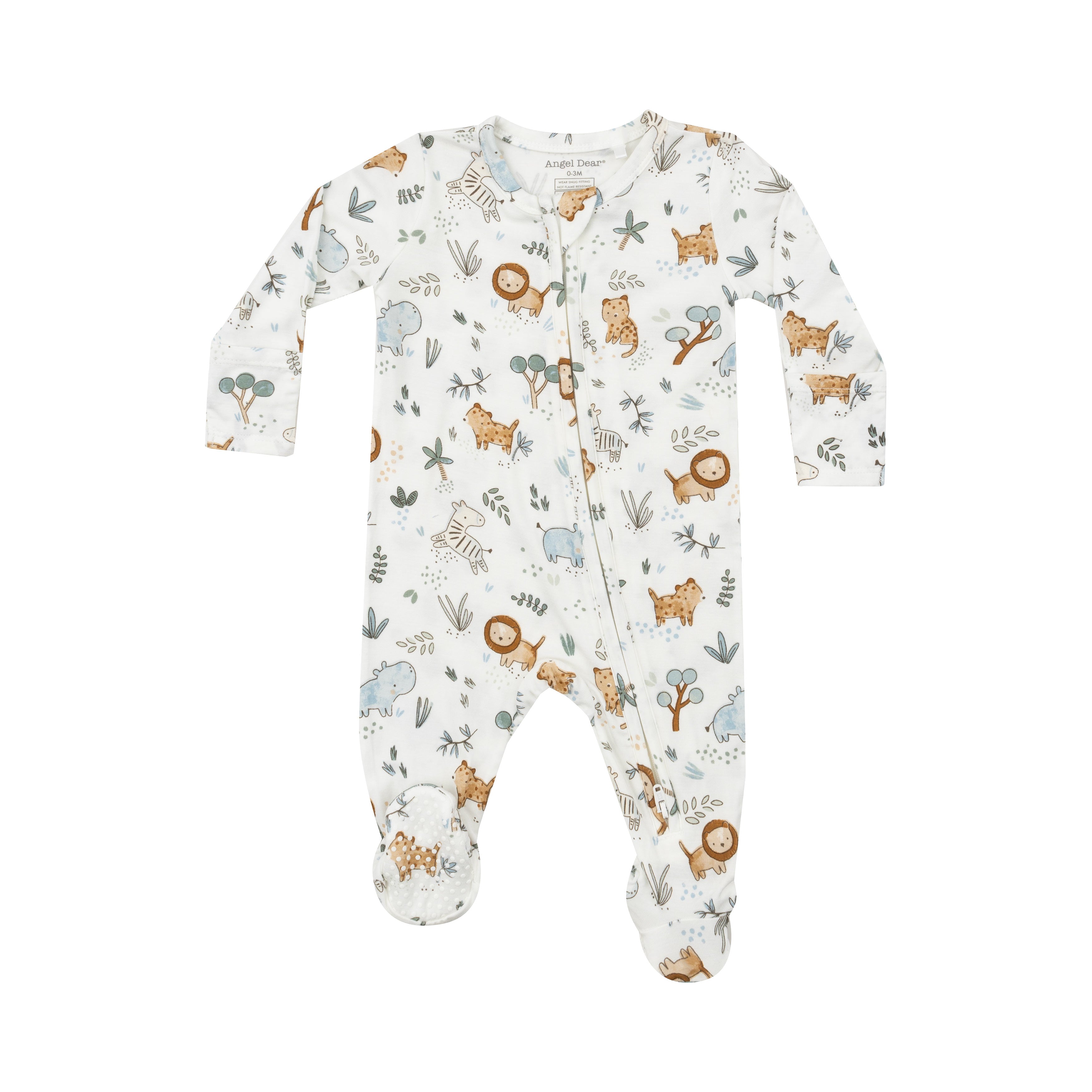 Zippered Footie - Delicate Safari