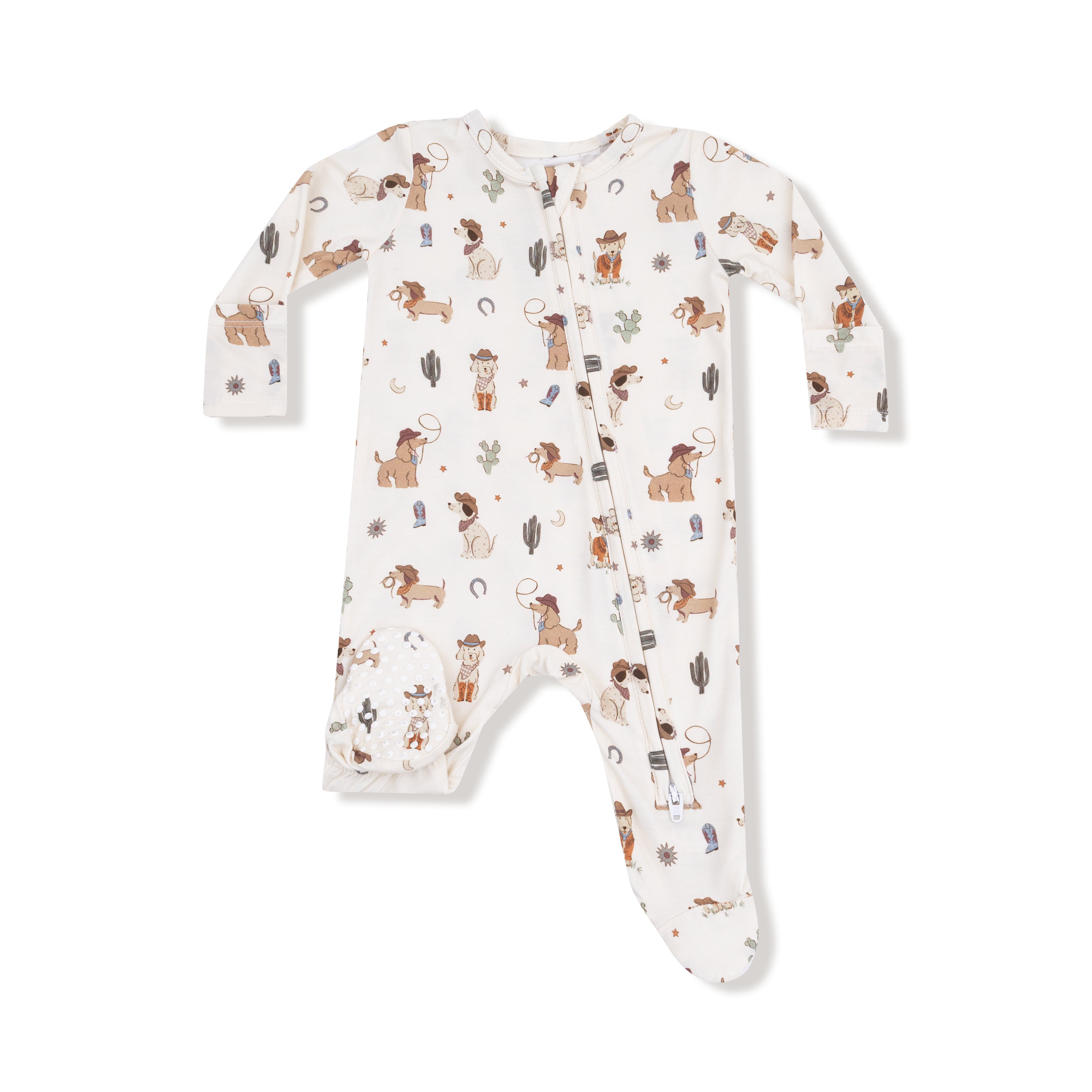 Zippered Footie - Cowboy Dogs