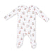 Baby onesie with Christmas teddy bear pattern on a white background