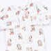 Pattern of teddy bears with Santa hats and scarves on a white background