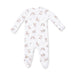 Baby onesie with dog pattern on a white background