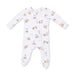 Baby onesie with animal print on a white background