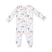 Baby onesie with dinosaur pattern on a white background