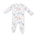 Baby onesie with dinosaur pattern on a white background