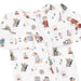 Children's pajama set with a dog pattern on a white background
