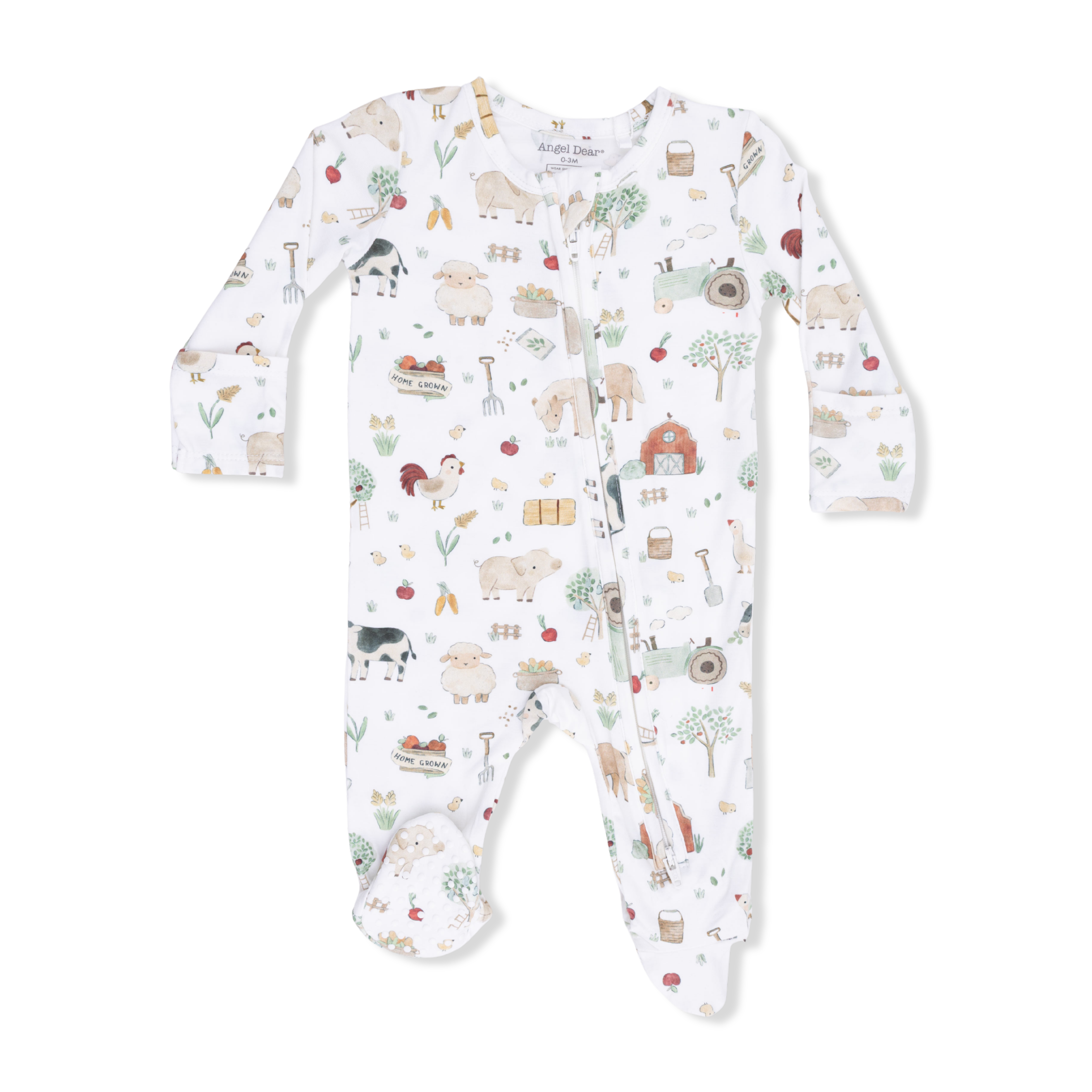 Zippered Footie - Cute Farm Animals