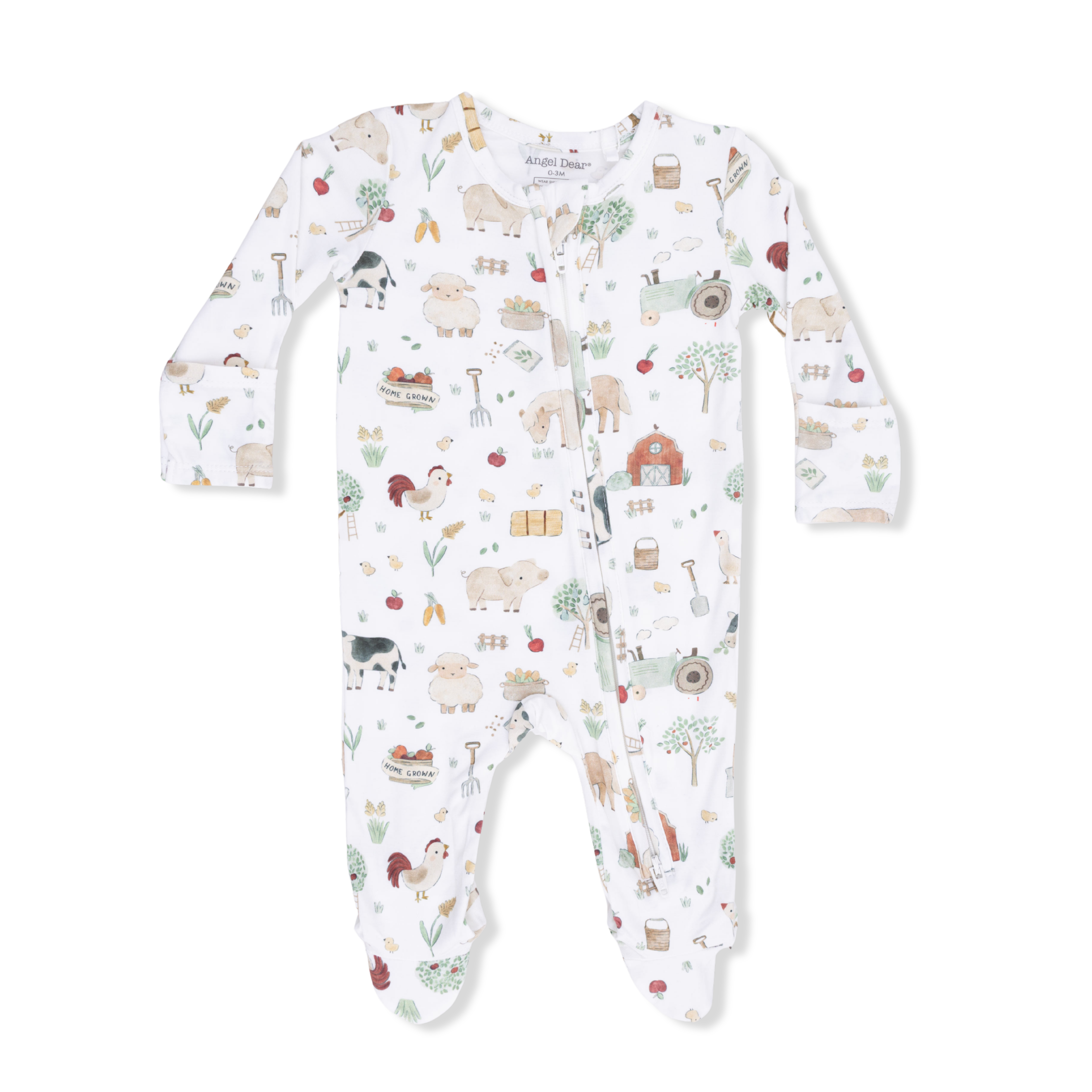 Zippered Footie - Cute Farm Animals