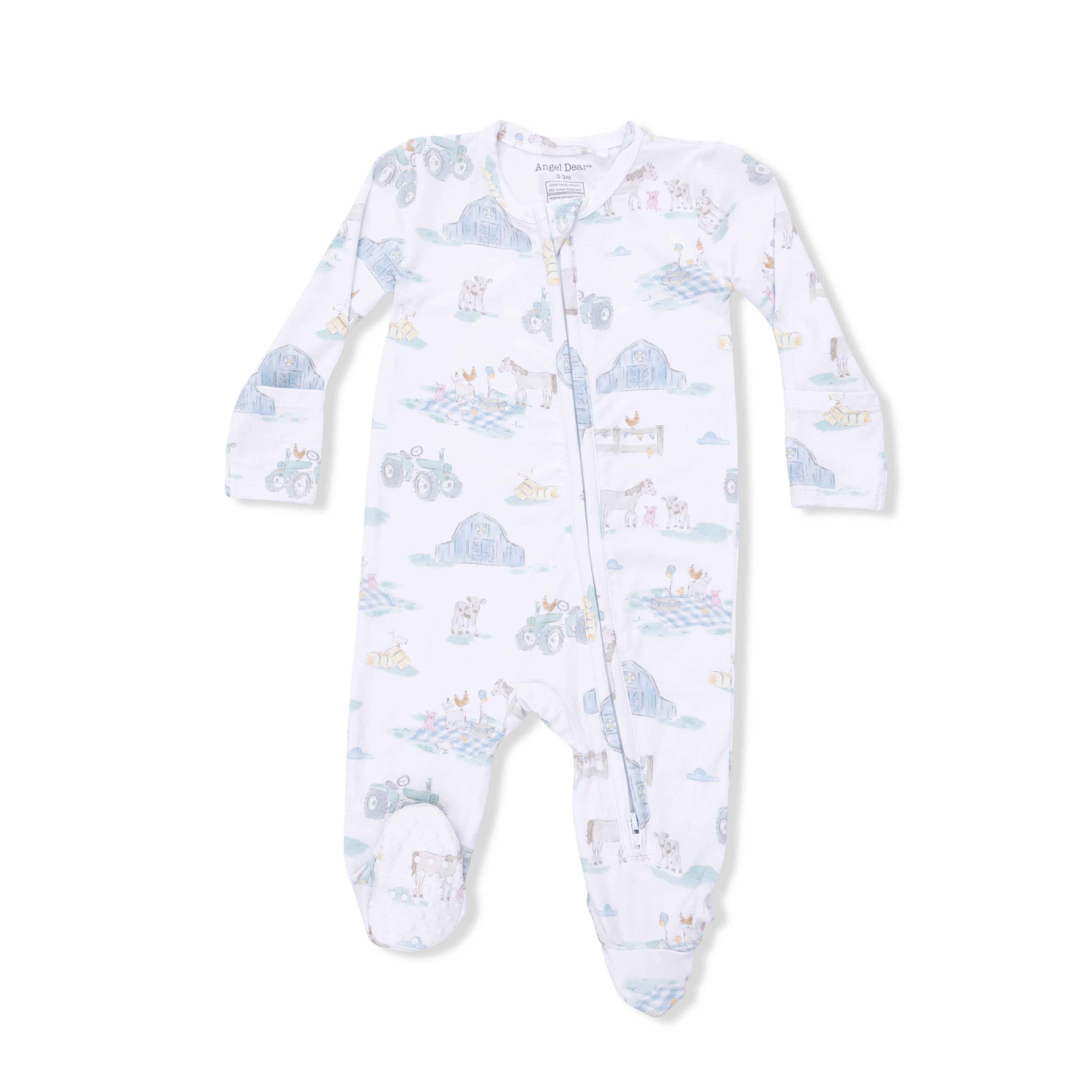 Zippered Footie - Farm Animal Party