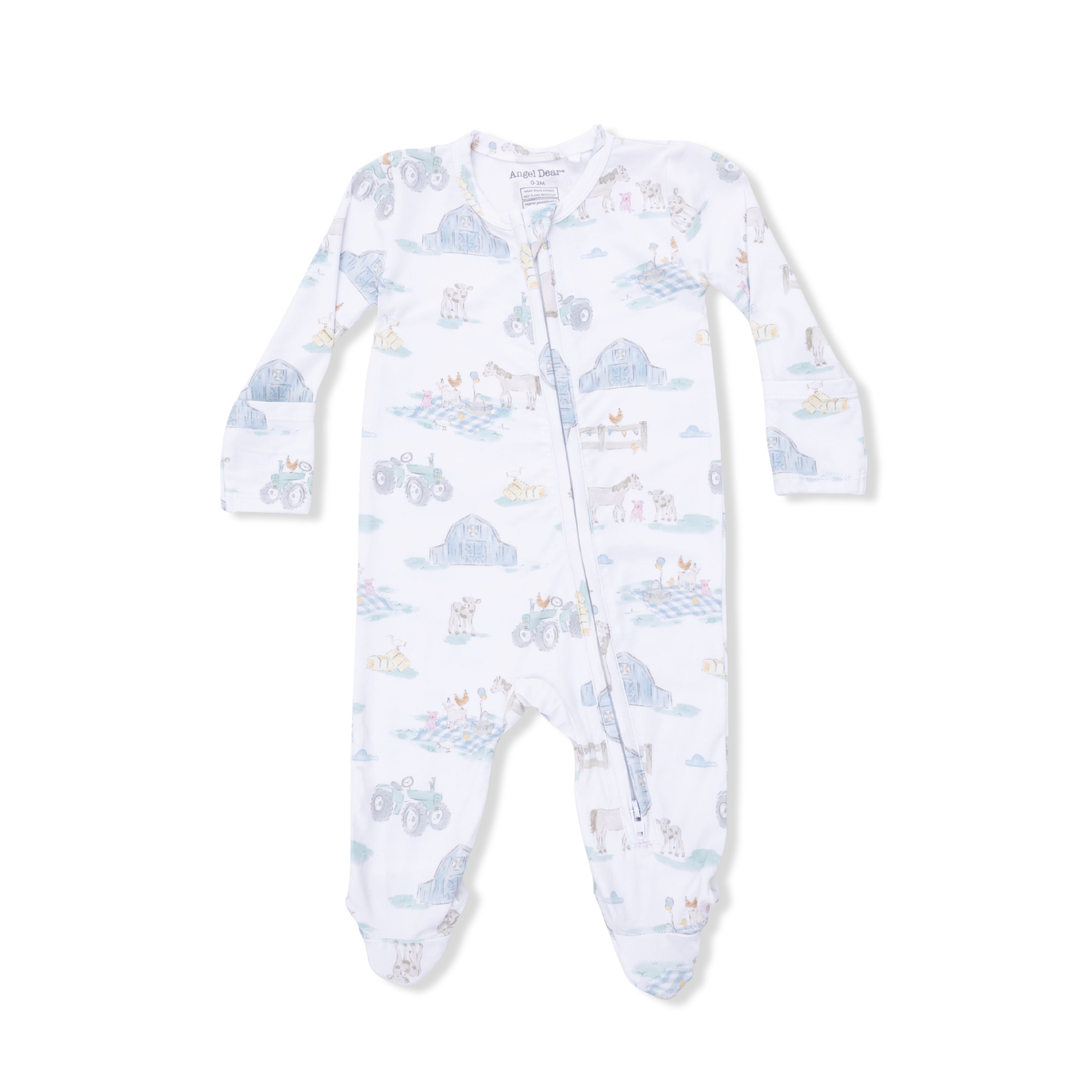 Zippered Footie - Farm Animal Party