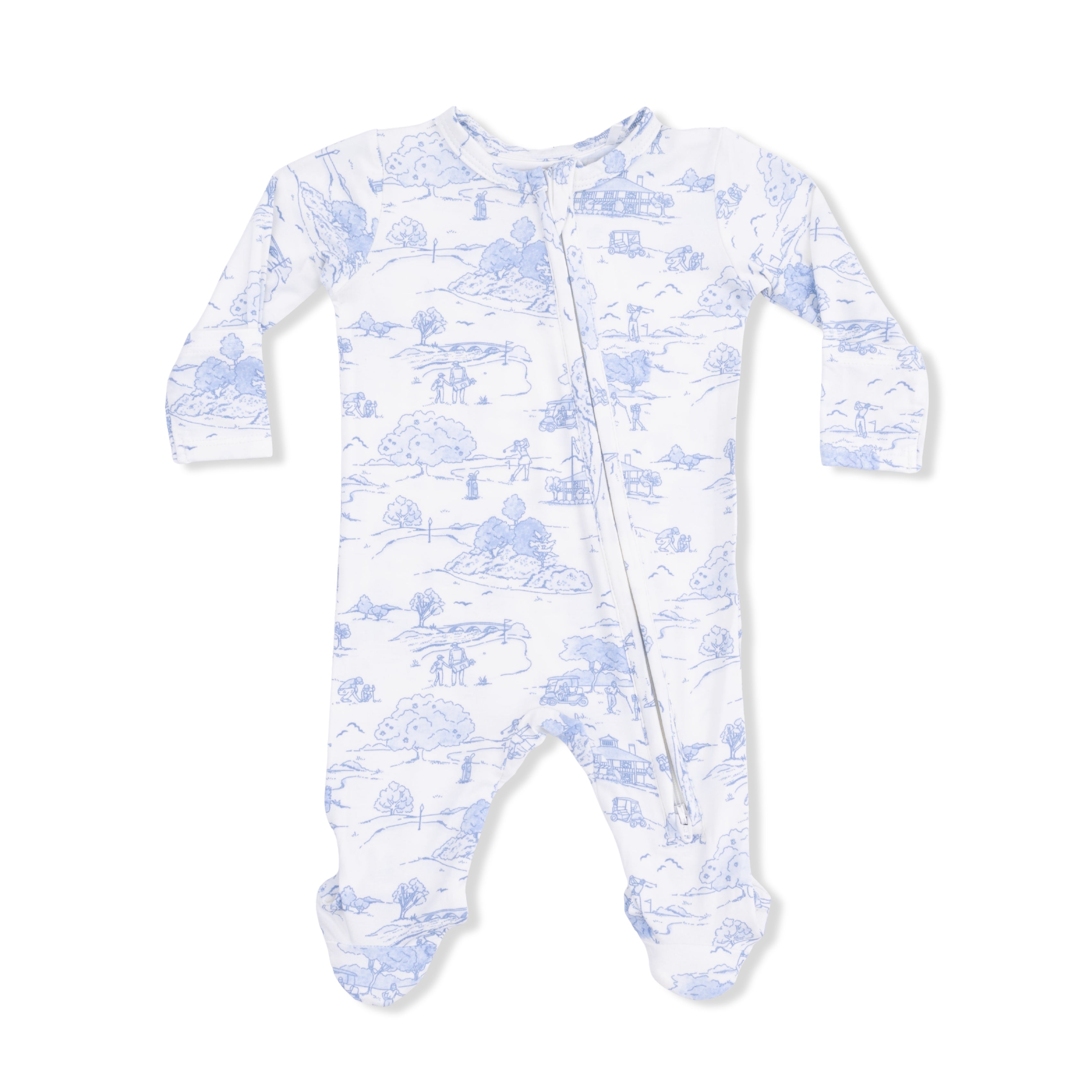 Zippered Footie - Golf Toile