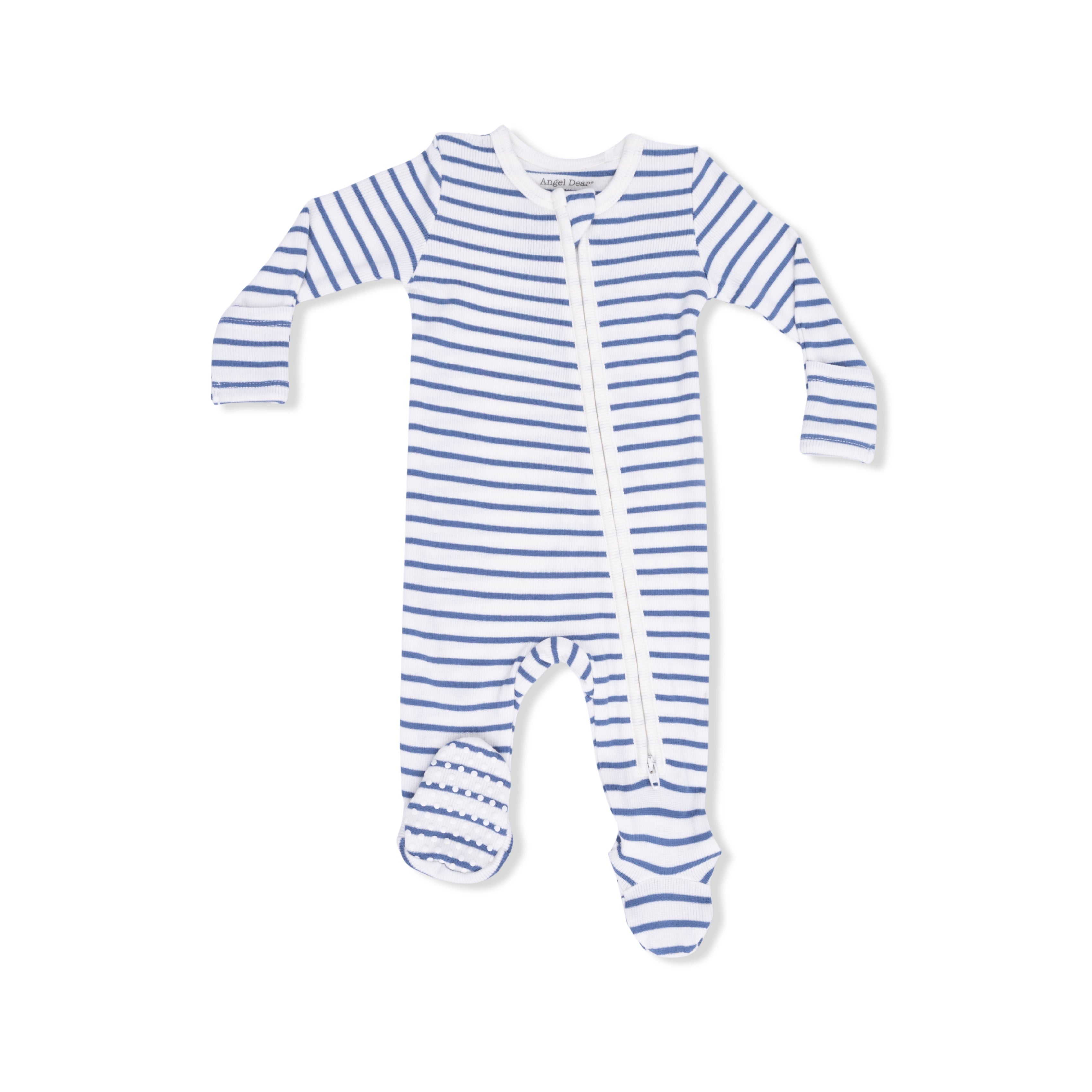 Zippered Footie - Navy Stripe