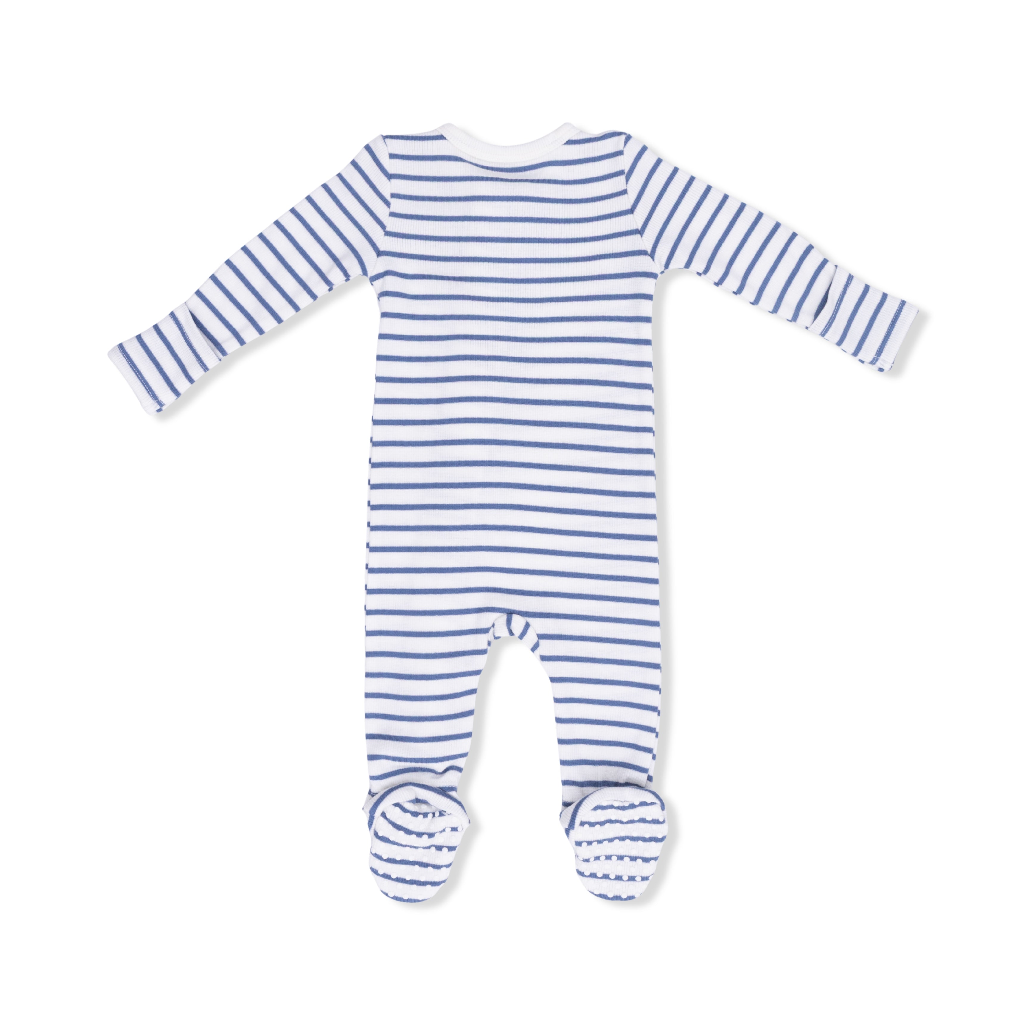 Zippered Footie - Navy Stripe